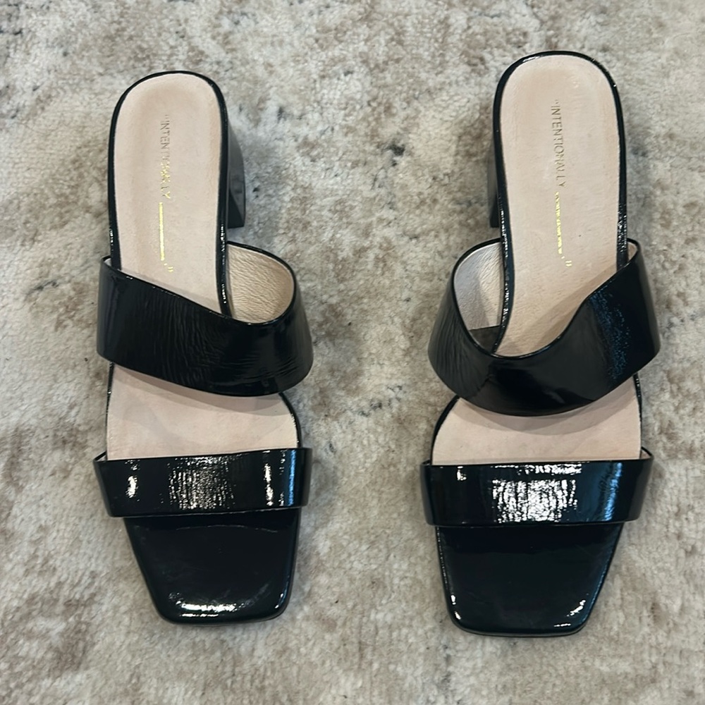 INTENTIONALLY BLANK Black Minimalist Slide Sandals